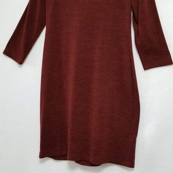 Connected Apparel Brown Textured Sheath Dress Size 12 - Picture 5 of 6